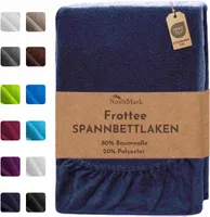 Frottee Spannbettlaken Spannbetttuch, 70x140 cm, Navy blau