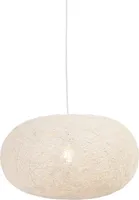 QAZQA - Design Ländliche Hängelampe I Pendellampe I Pendelleuchte weiß 50 cm - Corda Flat I Wohnzimmer I Schlafzimmer - Papier I Tau Rund - LED geeignet E27