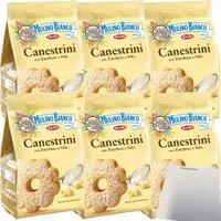 Mulino Bianco Canestrini Kekse mit Puderzucker 6er Pack (6x200g Beutel) + usy Block
