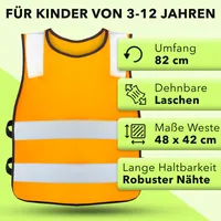 Kinder Warnweste Sicherheitsweste Signalweste Weste Gelb Orange Pink DIN EN  1150