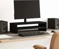 vidaXL Podstawa pod monitor czarna 54x22x15 cm Materiał drewnopochodny