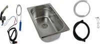 Edelstahl Spülbecken 265x160x100 mm Camping Spüle Waschbecken + Technik womo NEU