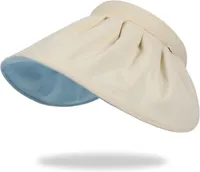 Sonnenhut Damen mit großer Krempe Faltbar Visor Cap Strohhut für Sommer Sonnenschutz Sport Strand