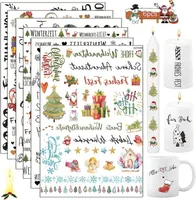 YisibaihTao 6 Stück Weihnachten Kerzenfolie (200+ Muster), Kerzentattoo Wassertransferdruck, Wasserschiebefolie kerzen, Kerzentattoos, Kerzen Tattoofolie, DIY Kerzensticker