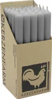 Stabkerzen aus Paraffin, 250/22 mm, Grau, KERZENFARM HAHN, Brenndauer ca. 12h, 25 Stück pro Verpackung