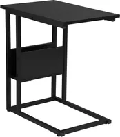 WOLTU Beistelltisch Kaffeetisch Laptoptisch, aus Spanplatte&Metall,55x36x59,5cm(BxTxH) : Schwarz Farbe: Schwarz