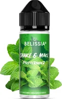 Belissia Shake and Make Pfefferminz - 10ml hochdosiertes Lebensmittelaroma + 120ml Schüttelflasche - Für Backen, Speisen, Getränke, Shakes & Raumduft