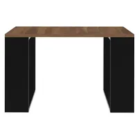 Konferenční stolek ML-Design 65x65x40 cm, ořech/černá, čtvercový stolek ideální do obývacího pokoje a kanceláře