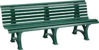 Blome Gartenbank Borkum 4-Sitzer, Pflegeleichte Kunststoff, mit 13 Mehrkammerprofilen, 3 Standfüßen & Lehne, Grün