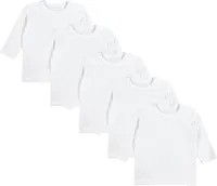 TupTam Baby Jungen Langarmshirt 5er Pack, Farbe: Weiß, Größe: 98