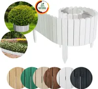 Floranica Rollborder Flexibler Holzzaun Rolborder 200 x 40 cm Weiß Beeteinfassung Rasenkante Gartenzaun Holz Dekozaun Mini Zaun