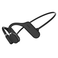 Titanium Knochenschall Kopfhörer, Kabellosem Bluetooth Sport Bone Conduction-Kopfhörer mit Mikrofon - zum Radfahren, Laufen, Fahren, Gym(Black)