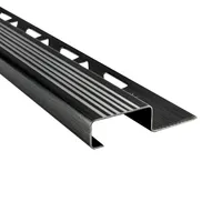 Edelstahl Stufenprofil Fliesen Treppen schwarz anthrazit gebürstet 2,5m 10mm