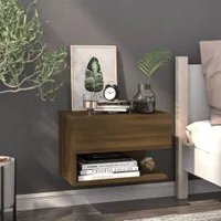 vidaXL Wand Nachttisch Braun Eichen Optik - Wand-Nachttisch - Wand-Nachttische - Schwebender Nachttisch - Wand-Nachtschrank