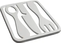 Untersetzer Metall weiß Design Besteck - 2er-Set