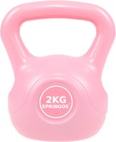 SPRINGOS Kettlebell 2 kg Ružová hojdacia činka pre ženy Športové vybavenie na posilňovanie Fitness tréning Svalový tréning