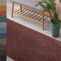Teppich London pflegeleichter flacher Schlingenflor Wohnteppich Weinrot 80x150 cm Teppich London pflegeleichter flacher Schlingenflor Wohnteppich Weinrot 80x150 cm