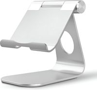 TOJ Tablet-Halterung - iPad / Telefon / Tablet Ständer / Halterung / Stativ - Universal - Verstellbar - 5 bis 13 Zoll - Silber