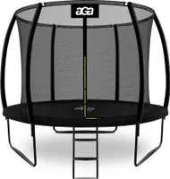 Aga SPORT EXCLUSIVE Trampolin, Kindertrampolin, Gartentrampolin mit Sicherheitsnetz 305 cm Schwarz + Schutznetz + Leiter