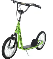 HOMCOM Kinderroller Scooter Tretroller Cityroller Kickscooter Roller Kinder Kickboard mit Luftreifen und Handbremse Scooter Kinder Wasserfest Faltbar ab 5 Jahre 16 Zoll Grün 139 x 58 x 90-96 cm