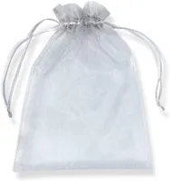 100 Stück Organzasäckchen Organza Beutel Tunnelzug Hochzeit Säckchen, 20 x 30cm Schmuckbeutel Drawstring Organza Bags Säckchen Beutel für Geschenke Schmuckaufbewahrung Verpacken - Grau