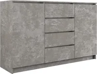 Kommode mit 4 Schubladen 2 Schränke 120cm Klamotenschrank Sideboard Anrichte hol
