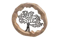 Deko Lebensbaum aus Alu Mango Holz zum stellen Aufsteller 30 cm Tischdeko Dekoration