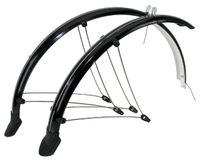 M-Wave Schutzblech-Set für Vorder- und Hinterrad aus flexiblem Kunststoff (schwarz/28 Zoll 45 mm)