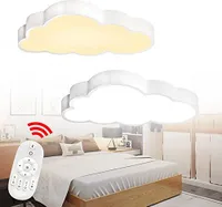 TRMLBE Deckenleuchte Wolke Kinderzimmerlampe 48W Cartoon Kinderzimmer Lampe Wolken mit Fernbedienung für Kinder Mädchen Baby - Dimmbar
