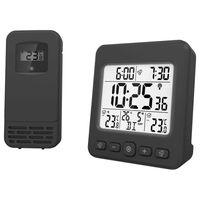 LCD Funk-Wetterstation mit Außensensor Wecker Funkuhr Kalender Datum 2 Alarme - 4-MV5832-2