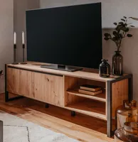 TV-Lowboard "Malta" in Artisan Eiche und Anthrazit Industrial Look 160x55 cm
