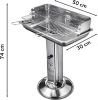 Säulengrill Edelstahl ECKIG 52x30x74