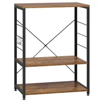EUGAD 0012ZWJ Küchenregal Mikrowellenhalter Bäckerregal Standregal Industrie Design MDF Metall 60x40x82cm, Vintage