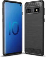 Pokrowiec z TPU na telefon komórkowy Samsung Galaxy S10 o wyglądzie karbonowego etui ochronnego