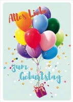 SUSY CARD Geburtstagskarte "Geschenk-Ballons" DIN A5
