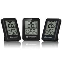 BRESSER ClimaTemp Thermo-Hygrometer Indikator 3er Set Farbe: schwarz