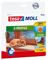 tesamoll Fensterdichtung selbstklebend (1 x 10 m) - E-Profil: 9mm x 4 mm - braun