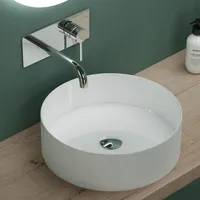 Mai & Mai Waschbecken Aufsatzwaschbecken BTH: 31x31x11cm Waschschale Rund Waschbecken aus Keramik Weiß mit Nano-Beschichtung Brüssel203
