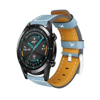 22mm Leder Uhrenarmband Quick Release Ersatz Uhrenarmband Smart Watch Band fuer Maenner Frauen Kompatibel mit HUAWEI WATCH GT 2 46mm / HONOR MagicWatch 2 46mm