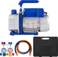 SucceBuy AC 4.8 CFM 5PA pompa próżniowa HVAC, manometr w opakowaniu, 1440 obr/min, 1/3 KM, AC 230 V, 50 Hz, odpowiednia do domowych systemów klimatyzacji, konserwacji samochodów, pakowania próżniowego