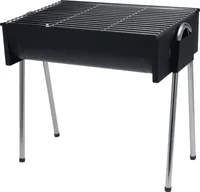 Progarden Tragbarer Holzkohlegrill schwarz Stahl 33x48x46 cm
