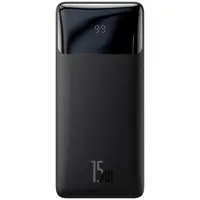 Baseus Externer Akku Bipow Digital Display Quick Charge 30000mAh, 15W, 2x USB, 1x USB Typ C, 1x Micro USB, Schwarz