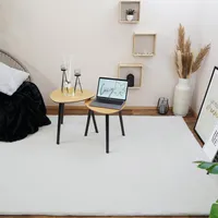 Consilio Concept COZY dywan futrzany 120x170 kość słoniowa dywan supersoft 28 mm wysokość miękkie imitacja futra królika biały kremowy