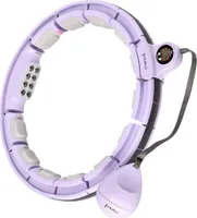 Masážní hula hoop HMS HHM13 se závažím, magnety a počítadlem fialová