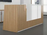 Denver 15 Recepční pult Recepční pult Lékařský pult Dodávka a montáž Třešeň/bílá, LED osvětlení:bez osvětlení, Délka:220 cm