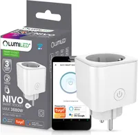 LUMILED Smart WLAN Steckdose, 16A 3680W, Smart Home WiFi Steckdose TUYA Alexa, Google Home Kompatibel Strommessung Sprachsteuerung Zeitschaltuhr