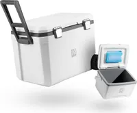 Brisby Kühlbox - Frigobox - 45L - 3 Tage Isolation - 4 Dicke Kühlakkus - Temperatursichere Verschluss - Weiß