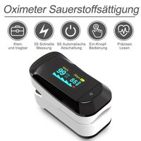 Pulsoximeter Oximeter Fingerpulsoximeter Profi mit HD LED Display, SpO2 Pulsmesser Sauerstoffsättigungsmonitor Blutoximeter, Oximeter Finger Sauerstoff Professionell