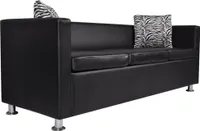 vidaXL Sofa 3-Sitzer Kunstleder Schwarz