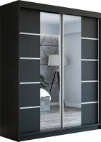 Schwebetürenschrank Kleiderschrank ERO  180 cm Schrank Garderobe Spiegel.Verschiedene Farben (Weiß, Schwarz, Somona). Möbel vom Hersteller!